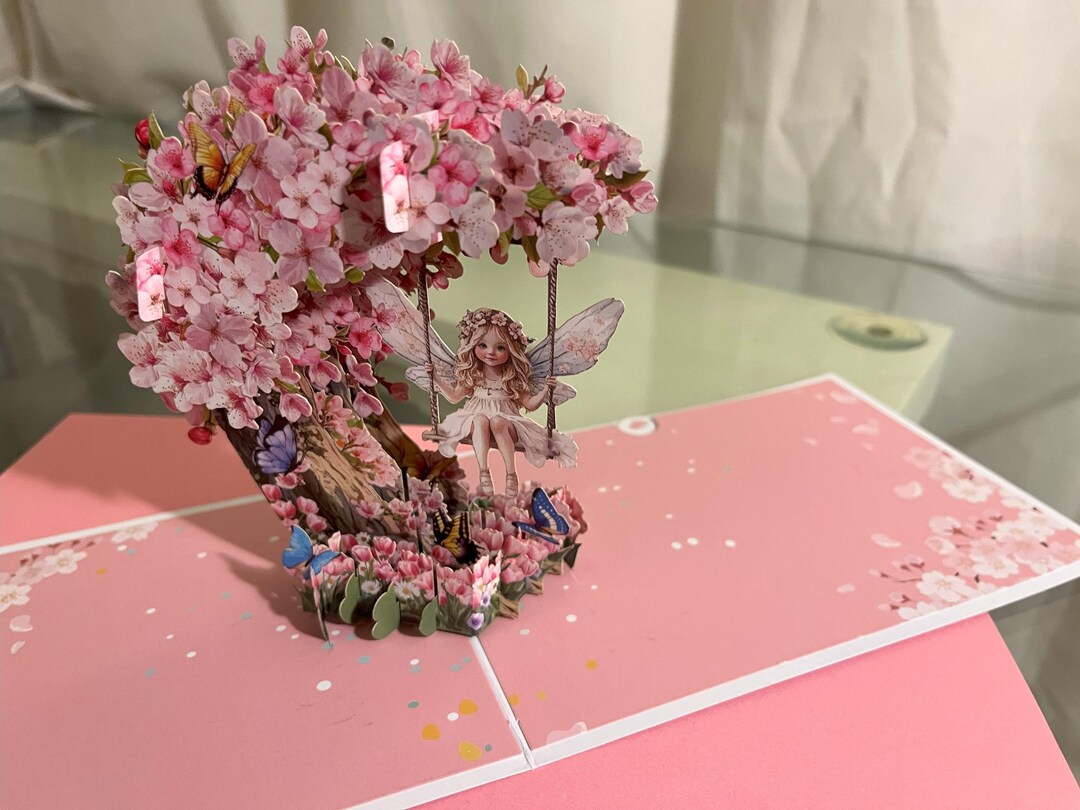 Pop up 3D Beautiful Fairy on a Swing Card - Etsy UK