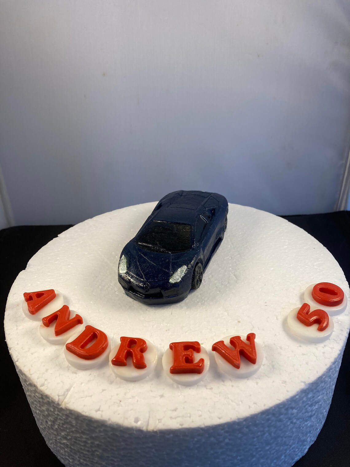Supercar an Edible Red Sports Car Cake Topper With Name and Etsy