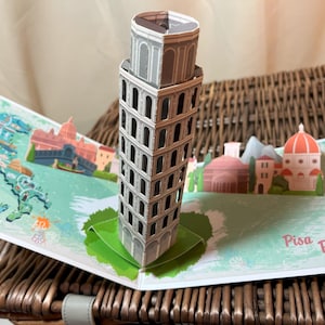 3D pop up leaning tower of Pisa, Italy card