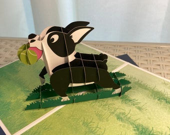 Tarjeta desplegable 3D con un adorable perrito: la tarjeta perfecta para el Día del Padre.