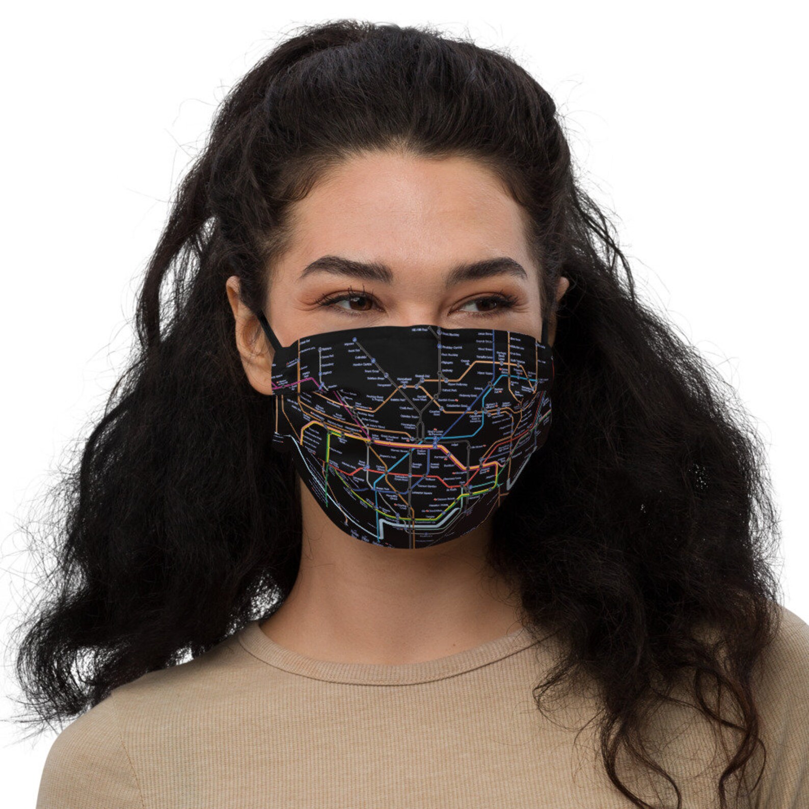London Underground Map Face Mask Washable London Underground Etsy