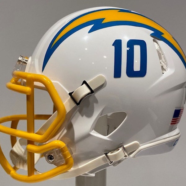 Los Angeles Chargers Justin Herbert Custom Mini Riddell Football Helmet - Or any number