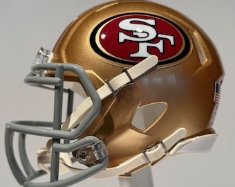 3D Printed San Francisco 49ers golden Nugget Gold Textured Chrome Riddell Speedflex Mini Helmet With Black Visor and 3D Bumpers - Etsy New Zealand 3D Printed San Francisco 49ers golden Nugget Gold Textured Chrome Riddell Speedflex Mini Helmet With Black Visor and 3D Bumpers - Etsy New Zealand
