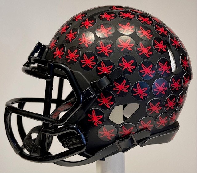 computer ohio state football helmet Ohio State Buckeyes Custom Eclipse Mini Riddell Football Helmet - ALL MATTE