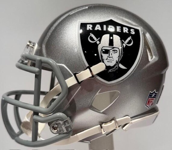thumbnail image 2 of Custom Las Vegas Raiders Matte Black Stars & Stripes Mini Football Helmet 2 of 6