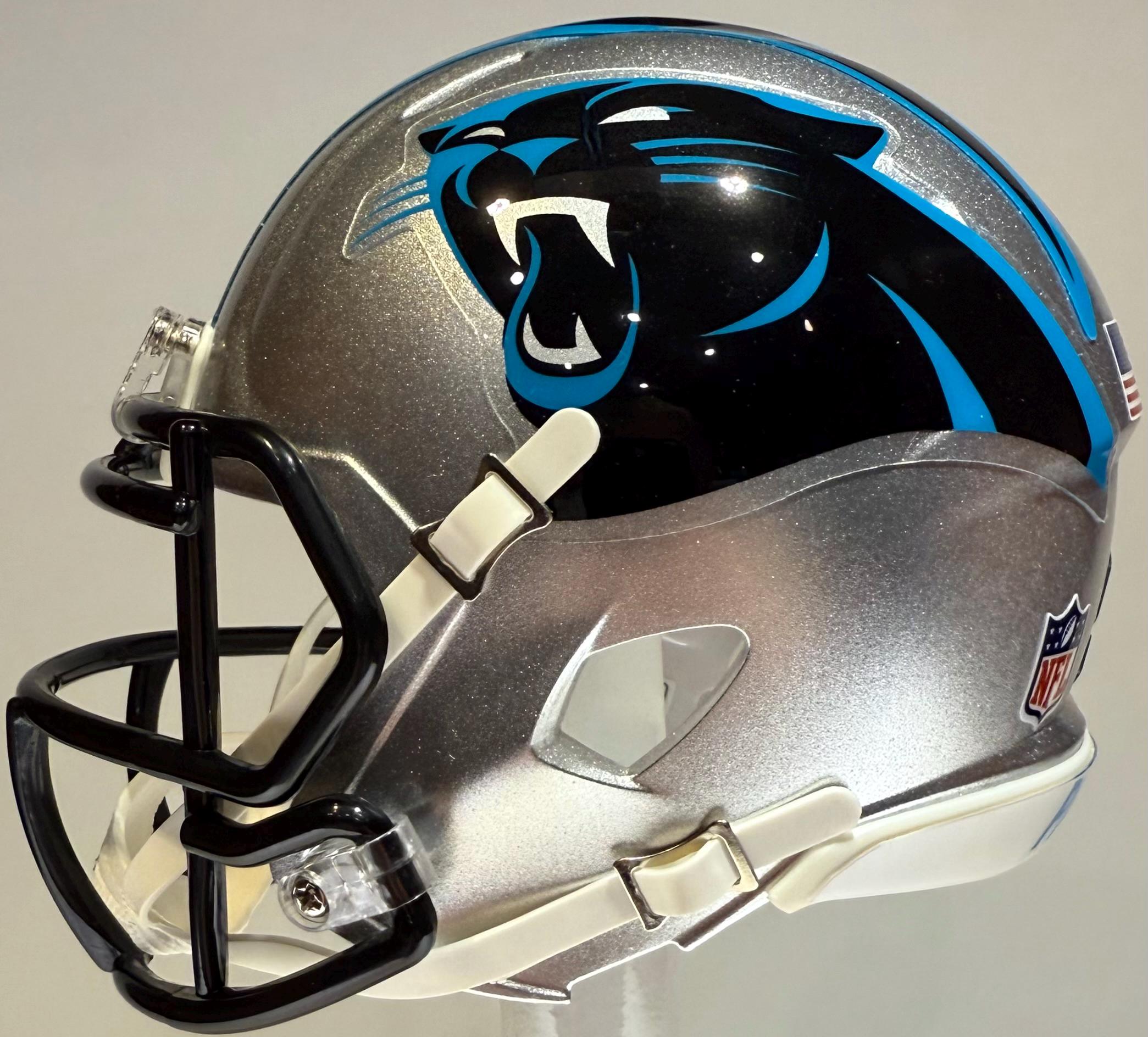 carolina panthers youth football helmet Jalen Coker Signed Speed Mini (JSA) At approx Carolina Panthers Authentic SpeedFlex