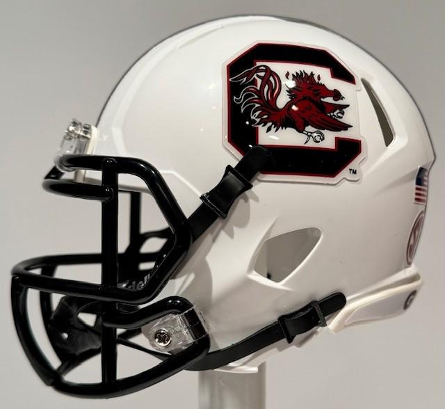 carolina football helmets Steve Spurrier Autographed South Gamecocks (FLASH Alternate)  Palm Beach Autographs LLC distressed decals Worn with pride.