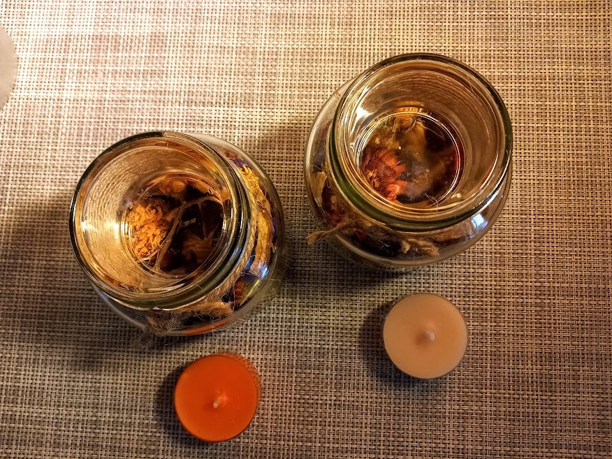 Dried Flowers Candle Jar Filled With Dried Flowers With Etsy UK