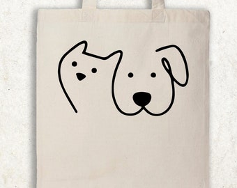 Dog And Cat Tote Bag, Animal Tote Bag, Pet Owner Tote Bag, Dog Tote Bag, Cat Tote Bag,  Pet Lover Tote Bag, Animal Lover Tote Bag