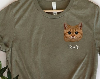 Camisa de gato personalizada, camisa de mascota personalizada, regalo de amante de los gatos, camiseta de amante de los gatos, camisa de gato personalizada, camisa de dueño de gato, camisa de foto de gato, camiseta de mamá de gato