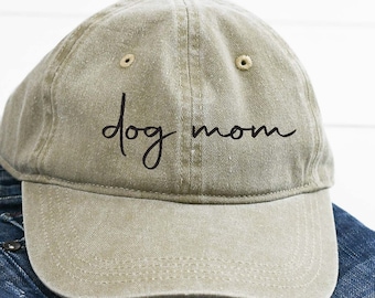 Sombrero de mamá de perro, sombrero personalizado, gorra de regalo de mamá de perro, gorra personalizada, gorra de béisbol teñida con pigmento, sombrero de mamá, regalo para amante de los perros