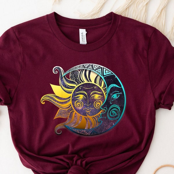 Live By The Sun Love By The Moon Shirt, Sun And Moon Shirt, Hippie Shirt, Spiritual Shirt, Nature Tee, Bohemian Shirt, Moon Lover Gift