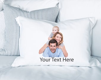 Custom Photo Pillowcase, Custom Text Pillow Cover, Personalized Photo Pillowcase, Family Photo Pillowcase, Kids Pillowcase, Best Friend Gift
