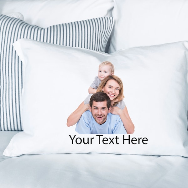 Custom Photo Pillowcase, Custom Text Pillow Cover, Personalized Photo Pillowcase, Family Photo Pillowcase, Kids Pillowcase, Best Friend Gift