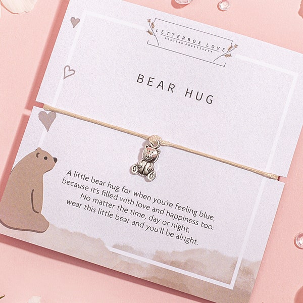 Bear Hug Pick Me Up Bracelet | Anxiety Bear Bracelet | Get well soon Gift For Her | Bear Hug Jewellery