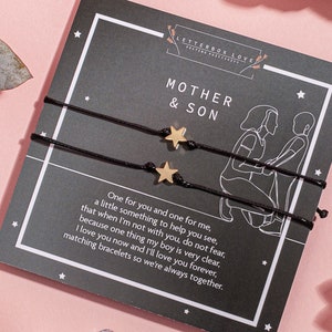 Bracelets assortis mère et fils | Cadeau pour fils de maman | Bracelet anti-anxiété pour garçon | Cadeau d'inquiétude pour lui