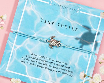 Turtle Wish Bracelet | Strength Bracelet | Turtle Sentimental Gift For Her | Cute Sea Turtle Gift | Meaningful Turtle Jewellery |