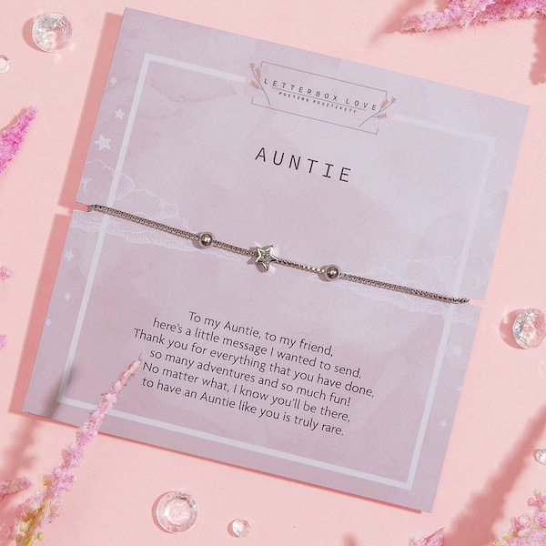 Auntie Bracelet Gift | Aunty Love Gift | Charm Bracelet | Family Jewellery | minimalist jewellery for her | Aunty Wish Bracelet |