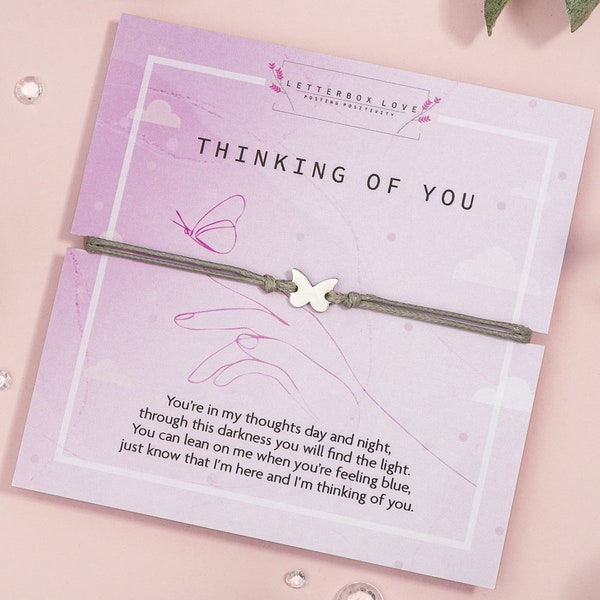 Thinking of you gift for her | Butterfly Here For You Bracelet | You're in my thoughts gift | Thinking of you bracelet