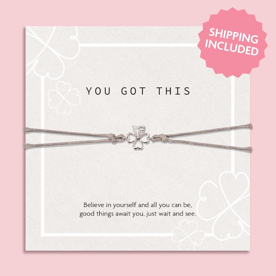 You Got This Gift | You Got This Bracelet | Good Luck Exams Gift | Good Luck Bracelet| Empowering Bracelet Gift For Women | Clover Bracelet