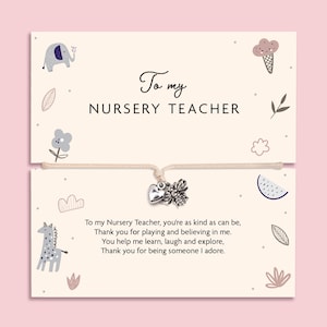 Nursery Teacher Thank You Bracelet Gift | Preschool Teacher Appreciation Gift | End of Term Nursery Gift for Nursery Staff