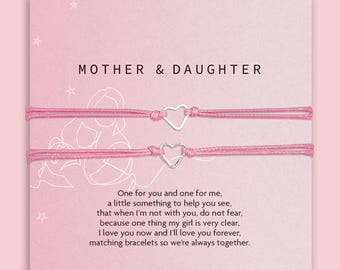 Matching Mother and Daughters Bracelets | Young Daughter Gift | First Day Of School Gift | Christmas Day Gift to Daughter from Mummy