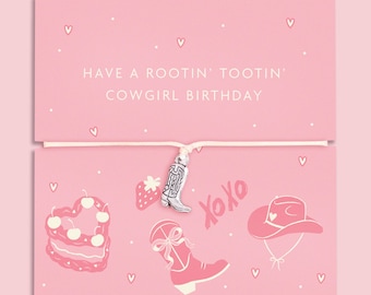 Cowboy Boots Birthday Bracelet | Cowgirl Jewellery | Cowboy Gifts For Her | Cowgirl Bracelet | Birthday Cowgirl Gifts