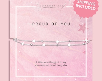Proud of you Bracelet | Congratulations Gift For Her | Graduation Keepsake For Her | Passed Exams You Did It Gift | Proud Jewellery