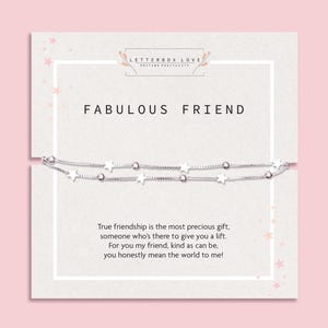 Silver Friendship Bracelet | Best friend Gift | Bestie Birthday Bracelet | Silver Star Friendship Bracelet | Layered Charm Bracelet|