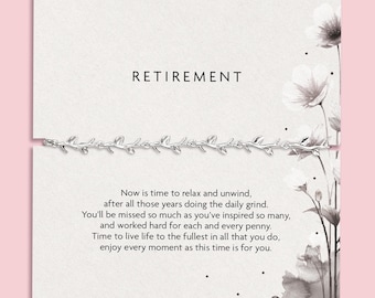 Retirement Bracelet Gift | Boss Retirement Gift | Retirement gifts for women | Retiring Gift for Colleague | Friend Retirement Gifts