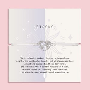 Empowering Gift For Her | She is Strong Gift | Friendship Bracelet | Friendship Bracelet String | Heart Globe String Bracelet