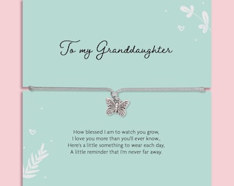 Granddaughter Bracelet Gift | Butterfly Bracelet for Granddaughter | Granddaughter Gift from Grandma | Birthday Gift for Granddaughter