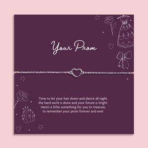 Braccialetto regalo per il ballo di fine anno per lei / Ciondolo a forma di cuore come ricordo del ballo / Regalo per la serata del ballo / Regalo per il ballo di fine anno per la figlia / Regalo per il ballo di fine anno per un'amica / Regalo di fine anno scolastico