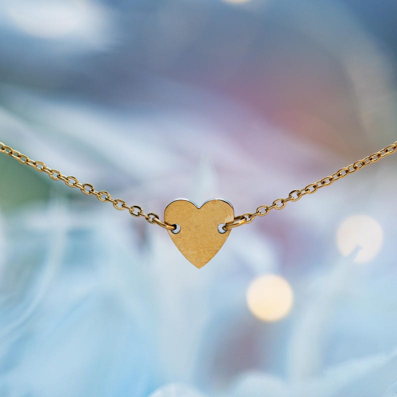 Worry Angel Heart Bracelet | Gold Stainless Steel Bracelet | Anxiety Gift | Tarnish Free Jewellery | Anxiety Jewellery image 2