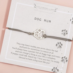 Dog Mum Paw Bracelet Gift| Gift from dog to mum | Dog Lover Birthday Gift | Dog Lovers Jewellery| Dog Mom | Birthday Gift For Dog Mum
