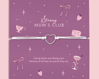 Strong Mum Club Bracelet | Affordable Gift for a New Mum | Mum Hamper Gift | Mothers Birthday Gift Ideas | Thoughtful Mum Gift