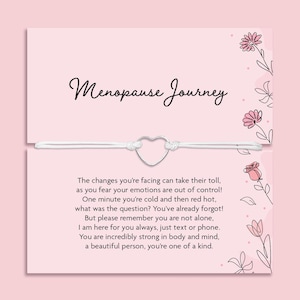 Menopause Journey Armband | Menopause Journey Armband Gåva med Silver Hjärtberlock | Omtänksamma Smycken för Menopause Stöd Gåva