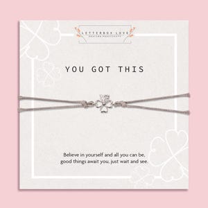 vous avez reçu ce cadeau | vous avez ce bracelet | Cadeau d'examen porte-bonheur | Bracelet porte-bonheur| Bracelet cadeau stimulant pour femme | Bracelet trèfle