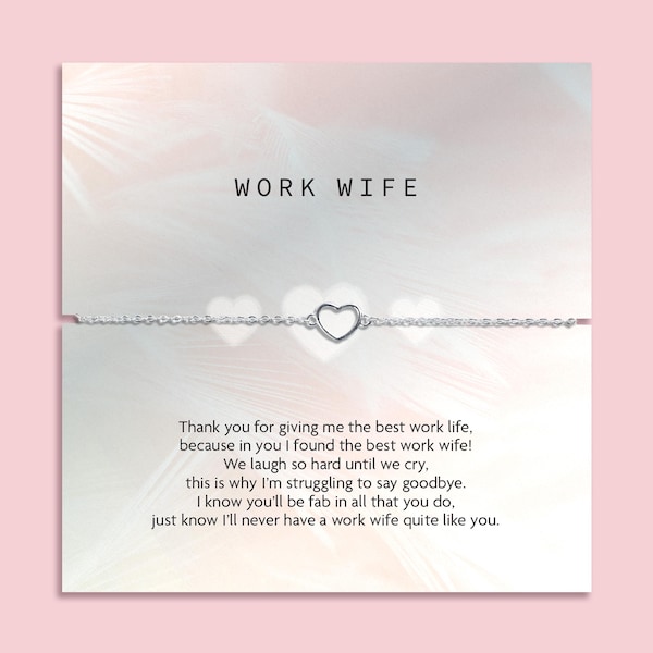 Work Wife Leaving Gift | Silver Heart Charm Bracelet | Work Colleague Leaving Gift | Work Friend Retirement Present