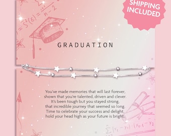 Silver Graduation Bracelet | Congratulations Gift For Her | Graduation Keepsake For Her | Passed Exams You Did It Gift