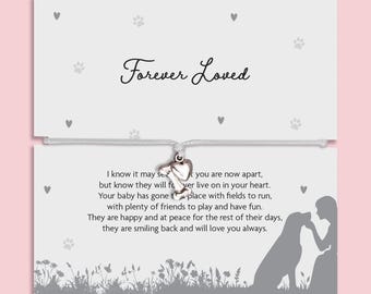 Braccialetto commemorativo per animali domestici "Amato per sempre" / Regalo per la perdita di un cane / Gioielli in ricordo di animali domestici / Regalo di condoglianze per la perdita di un animale domestico