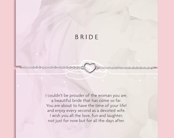 Bride Keepsake Gift | Gift for bride on morning of the wedding | Bridal Jewellery | Bride Bracelet | Silver Wedding Day Bracelet