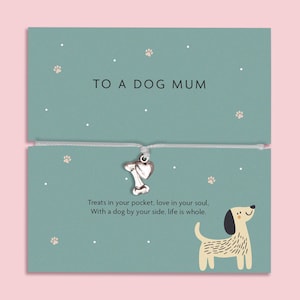 To a Dog Mum Bracelet | A Thoughtful Gift for Dog Lovers and Dog Sitters | Dog Bone Charm and Heart Bracelet