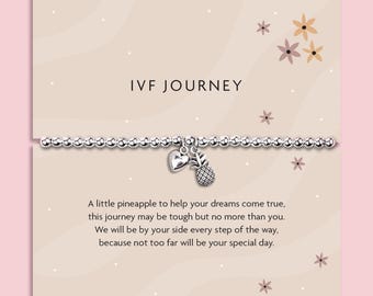 IVF Pineapple Beaded Bracelet | Silver Plated Pineapple IVF Journey Gift | IVF Treatment Keepsake Gift