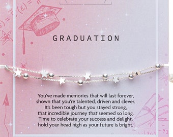 Silver Graduation Bracelet | Congratulations Gift For Her | Graduation Keepsake For Her | Passed Exams You Did It Gift