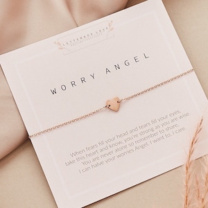 Worry Angel Bracelet Gifts for Anxiety Gifts for Depression Thinking of you Gift for friend feeling down image 1