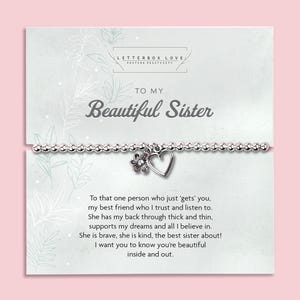 Schwester Perlen Armband | Hol mich ab Geschenk für Schwester | Danke Schwester | Schwester-Andenken Geschenk | Schwester Geburtstagsgeschenk | Beste Geschenke für sie