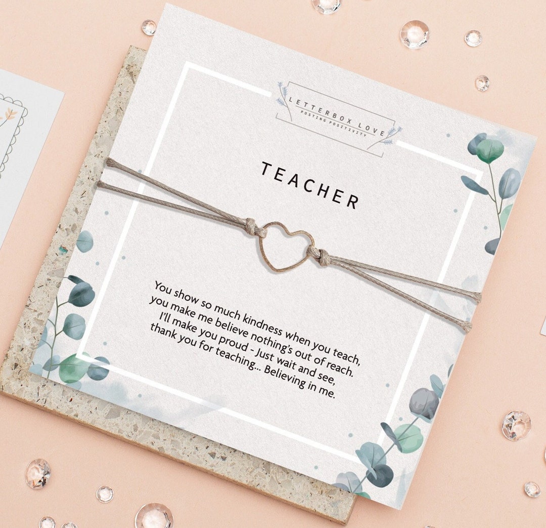Teacher Bracelet Thank You Teacher Gift Teacher Gift Teacher Christmas ...