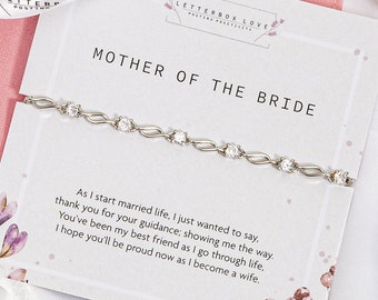 Mother of the Bride Bracelet Gift | Parents of the Bride Gift | minimalist wedding jewellery gifts for her