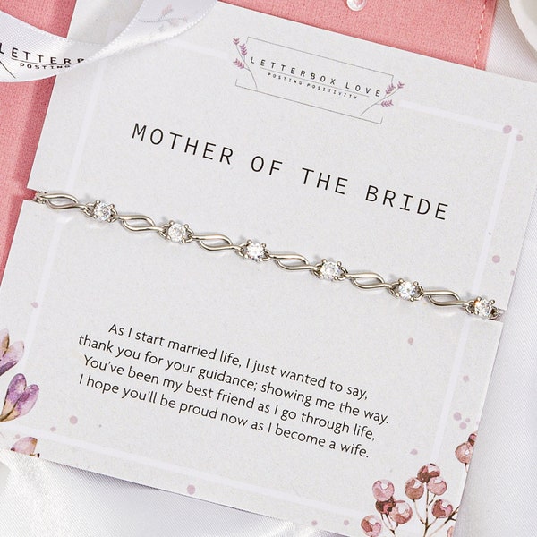 Mother of the Bride Bracelet Gift | Parents of the Bride Gift | minimalist wedding jewellery gifts for her